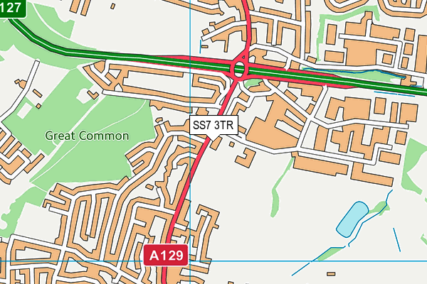 SS7 3TR map - OS VectorMap District (Ordnance Survey)