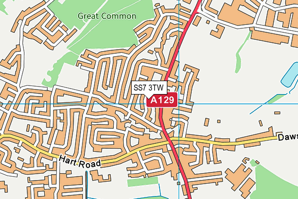 SS7 3TW map - OS VectorMap District (Ordnance Survey)
