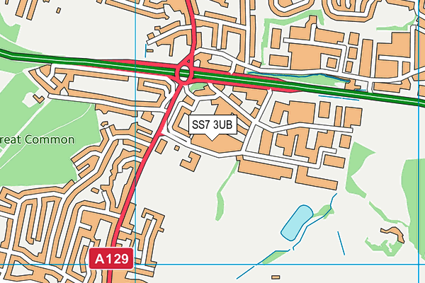 SS7 3UB map - OS VectorMap District (Ordnance Survey)