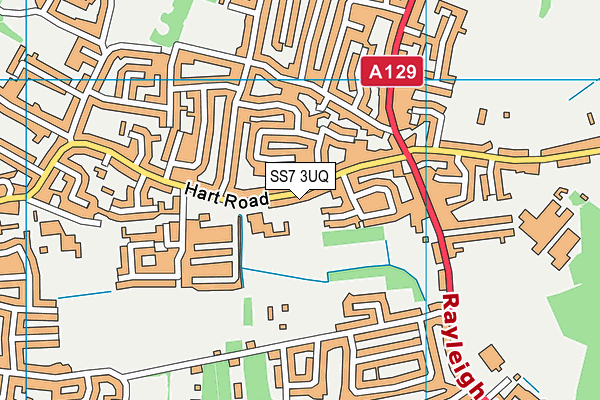 Cedar Hall School map (SS7 3UQ) - OS VectorMap District (Ordnance Survey)