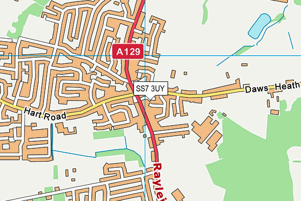 SS7 3UY map - OS VectorMap District (Ordnance Survey)