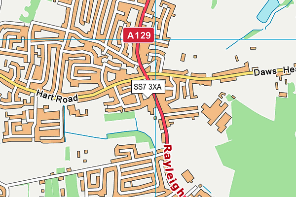 SS7 3XA map - OS VectorMap District (Ordnance Survey)