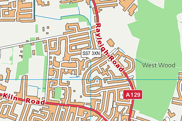 SS7 3XN map - OS VectorMap District (Ordnance Survey)