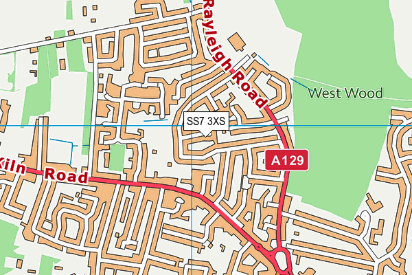 SS7 3XS map - OS VectorMap District (Ordnance Survey)