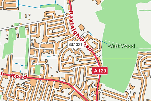 SS7 3XT map - OS VectorMap District (Ordnance Survey)