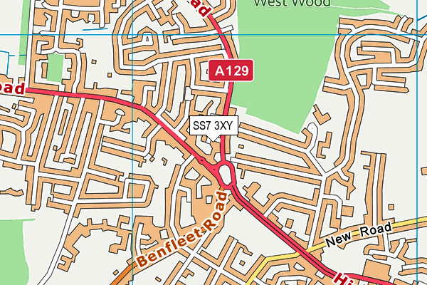 SS7 3XY map - OS VectorMap District (Ordnance Survey)