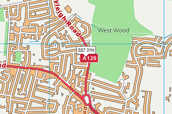 SS7 3YH map - OS VectorMap District (Ordnance Survey)