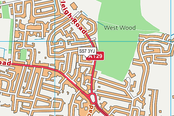 SS7 3YJ map - OS VectorMap District (Ordnance Survey)