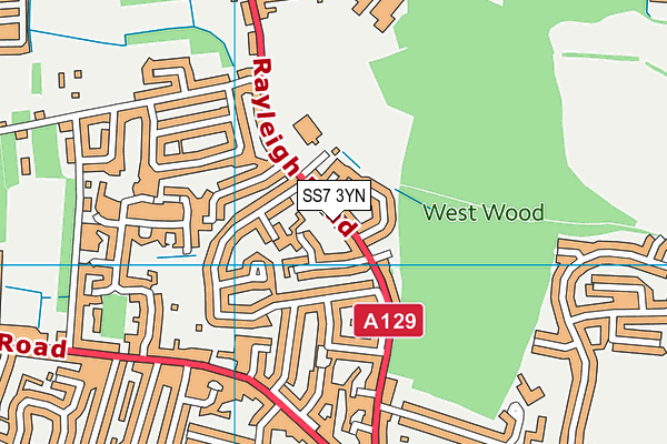Virgin Active (Thundersley) map (SS7 3YN) - OS VectorMap District (Ordnance Survey)