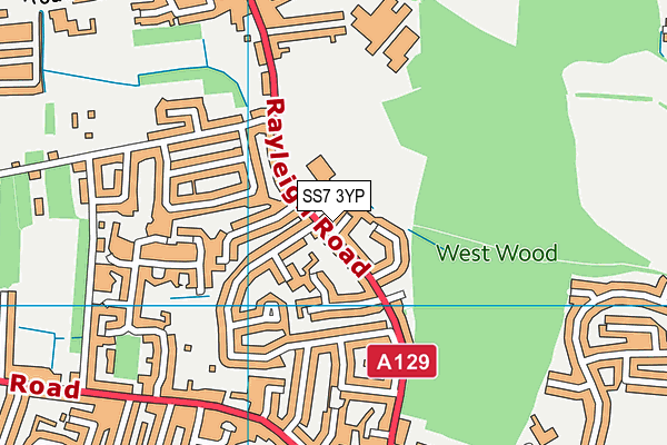 SS7 3YP map - OS VectorMap District (Ordnance Survey)