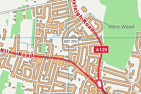 SS7 3YU map - OS VectorMap District (Ordnance Survey)