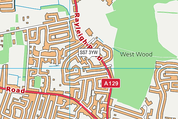 SS7 3YW map - OS VectorMap District (Ordnance Survey)