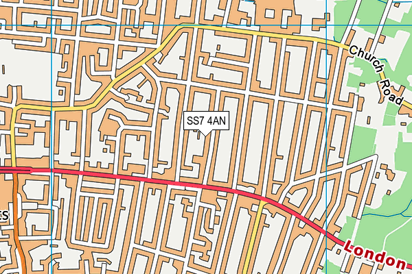 SS7 4AN map - OS VectorMap District (Ordnance Survey)