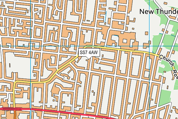 SS7 4AW map - OS VectorMap District (Ordnance Survey)