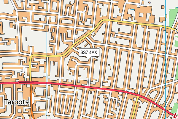 SS7 4AX map - OS VectorMap District (Ordnance Survey)