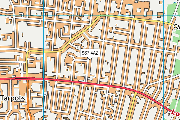 SS7 4AZ map - OS VectorMap District (Ordnance Survey)