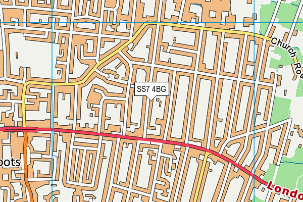 SS7 4BG map - OS VectorMap District (Ordnance Survey)