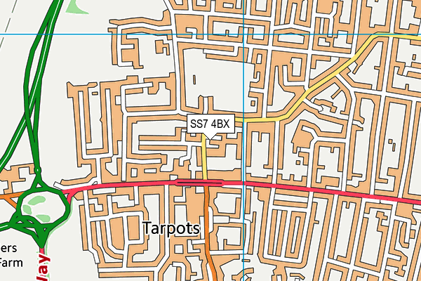 SS7 4BX map - OS VectorMap District (Ordnance Survey)