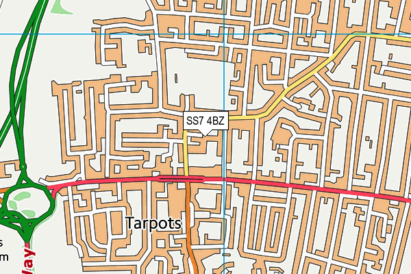 SS7 4BZ map - OS VectorMap District (Ordnance Survey)