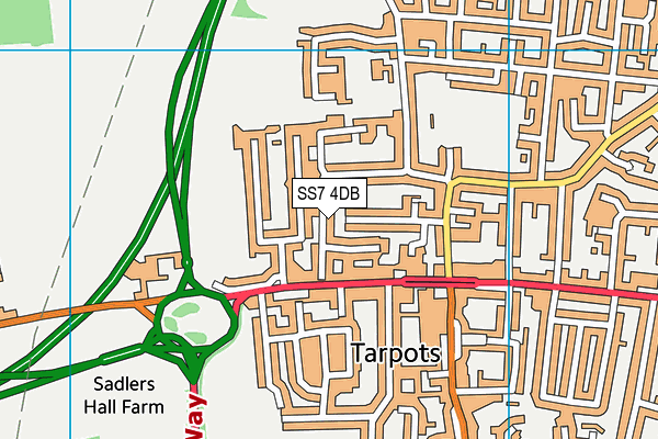 SS7 4DB map - OS VectorMap District (Ordnance Survey)