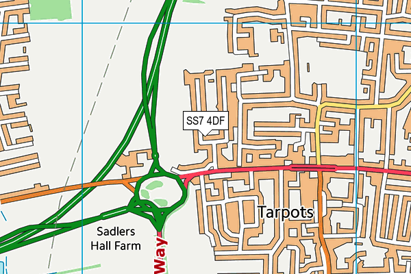 SS7 4DF map - OS VectorMap District (Ordnance Survey)