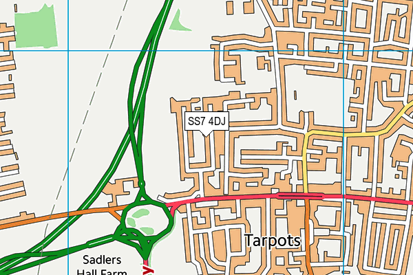 SS7 4DJ map - OS VectorMap District (Ordnance Survey)