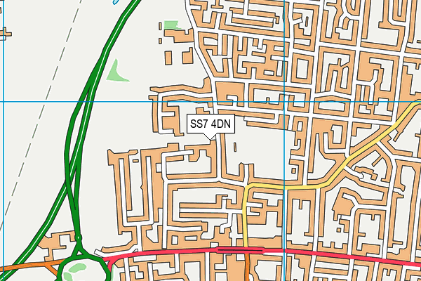 SS7 4DN map - OS VectorMap District (Ordnance Survey)