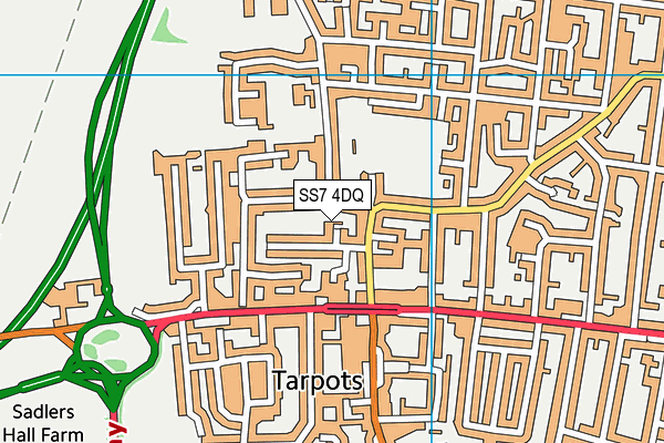 SS7 4DQ map - OS VectorMap District (Ordnance Survey)