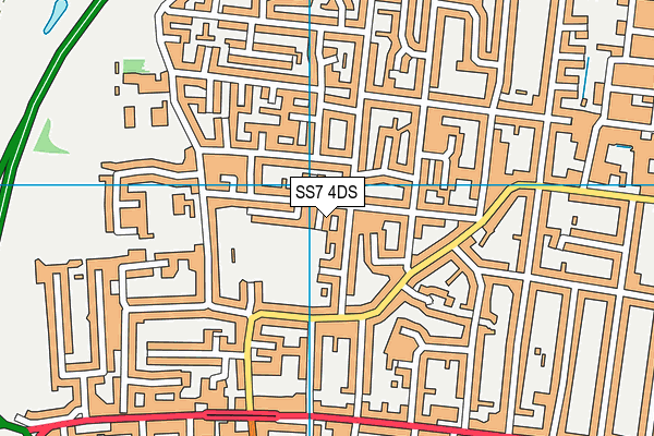 SS7 4DS map - OS VectorMap District (Ordnance Survey)