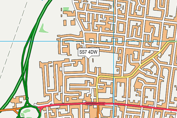 SS7 4DW map - OS VectorMap District (Ordnance Survey)