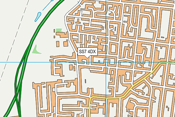 SS7 4DX map - OS VectorMap District (Ordnance Survey)
