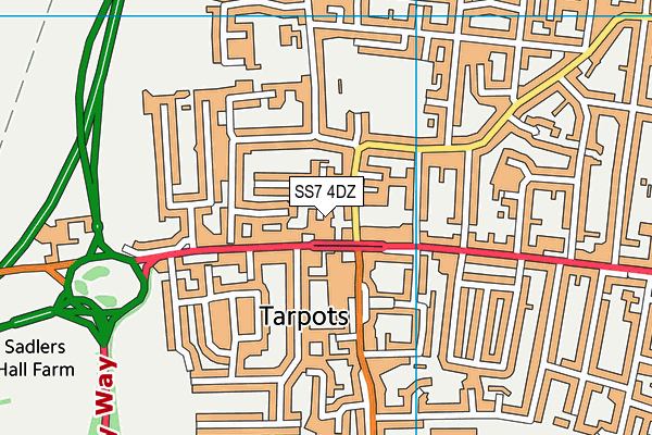 SS7 4DZ map - OS VectorMap District (Ordnance Survey)