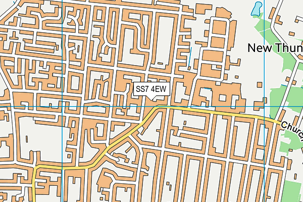 SS7 4EW map - OS VectorMap District (Ordnance Survey)