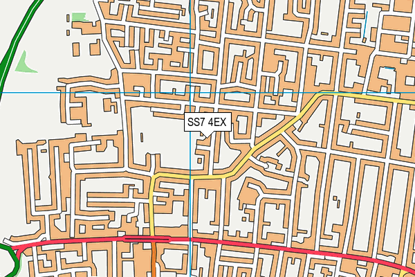 SS7 4EX map - OS VectorMap District (Ordnance Survey)