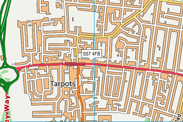 SS7 4FB map - OS VectorMap District (Ordnance Survey)