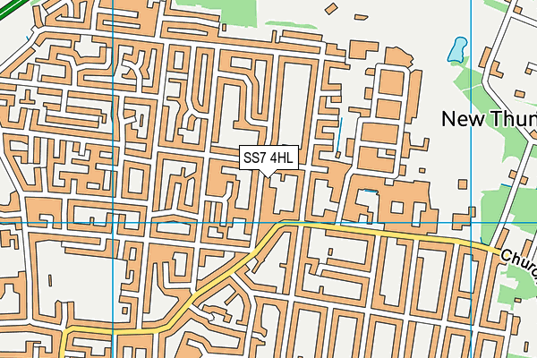 SS7 4HL map - OS VectorMap District (Ordnance Survey)