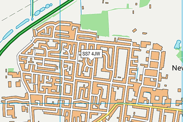 SS7 4JW map - OS VectorMap District (Ordnance Survey)