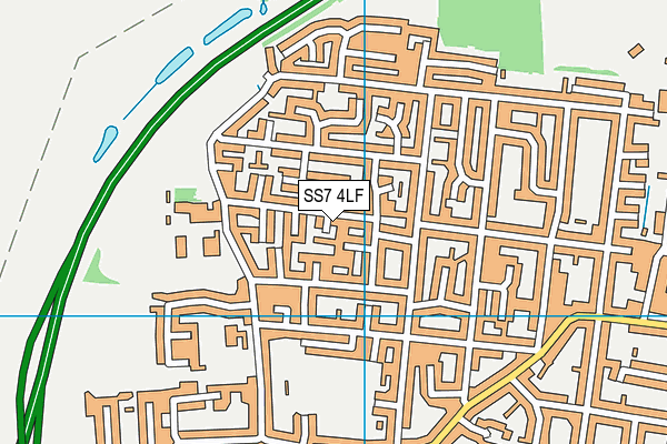 SS7 4LF map - OS VectorMap District (Ordnance Survey)