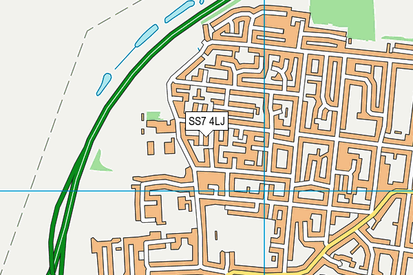 SS7 4LJ map - OS VectorMap District (Ordnance Survey)