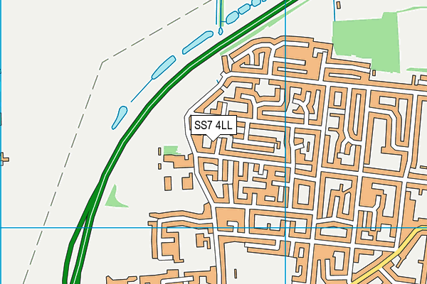 SS7 4LL map - OS VectorMap District (Ordnance Survey)