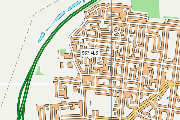 SS7 4LS map - OS VectorMap District (Ordnance Survey)