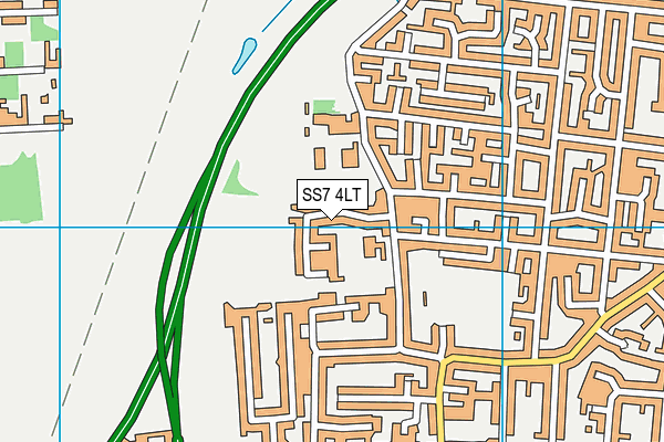 SS7 4LT map - OS VectorMap District (Ordnance Survey)