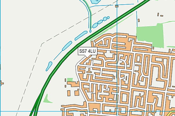 SS7 4LU map - OS VectorMap District (Ordnance Survey)