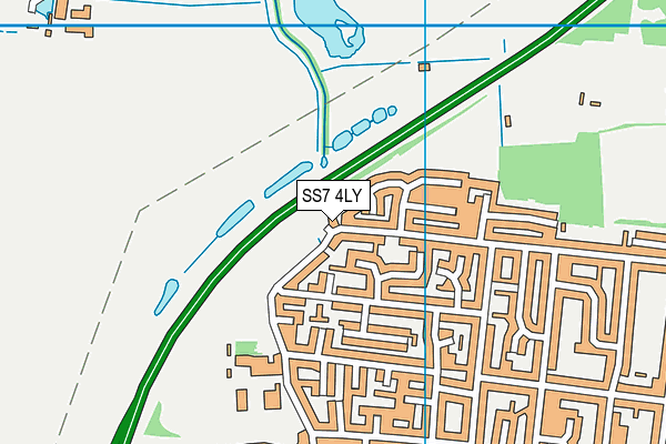 SS7 4LY map - OS VectorMap District (Ordnance Survey)