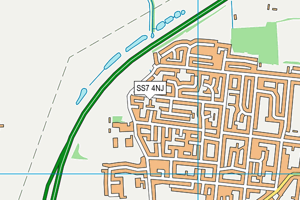 SS7 4NJ map - OS VectorMap District (Ordnance Survey)