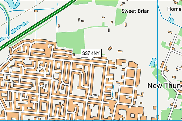 SS7 4NY map - OS VectorMap District (Ordnance Survey)