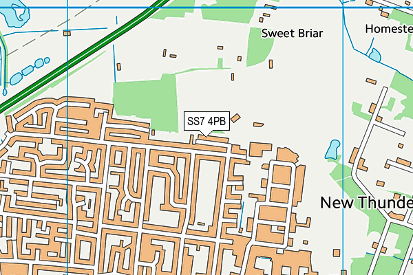 Benfleet Cricket Club map (SS7 4PB) - OS VectorMap District (Ordnance Survey)