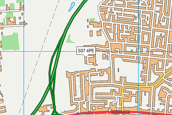 SS7 4PE map - OS VectorMap District (Ordnance Survey)