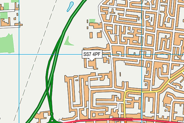 SS7 4PF map - OS VectorMap District (Ordnance Survey)