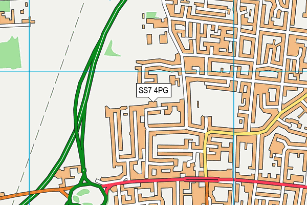 SS7 4PG map - OS VectorMap District (Ordnance Survey)